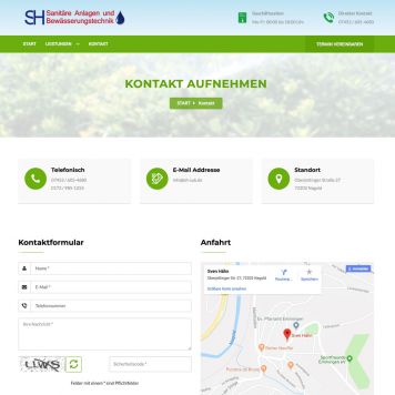 Reference to project SH Sanitär <small>Website</small> (5/5)