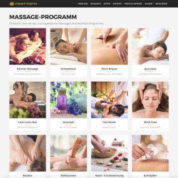 Referenz zum Projekt Font-Toth Massagen <small>Webseite</small> (2/5)
