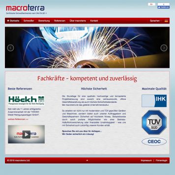 Referenz zum Projekt Macroterra <small>Webseite</small> (1/5)